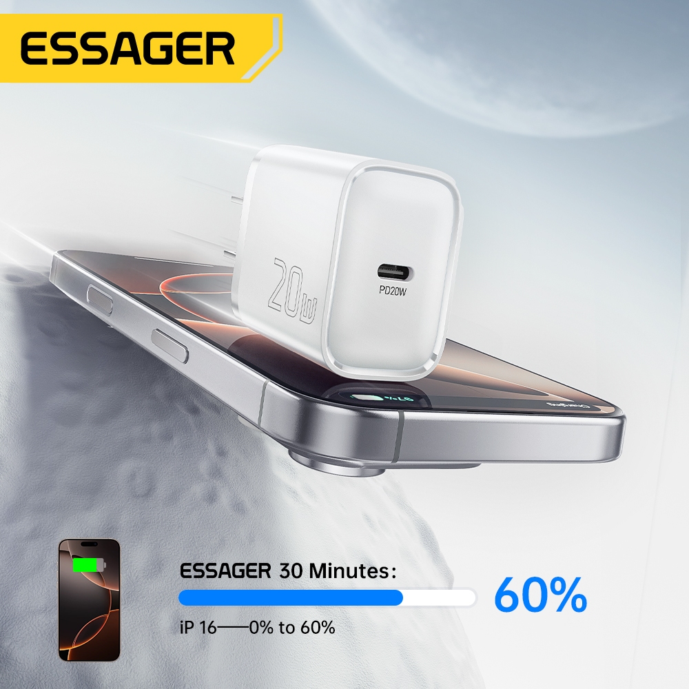 Ảnh Essager PD 20W / 30W USB-C Bộ sạc nhanh Bộ chuyển đổi phích cắm tường 3A Loại C 1