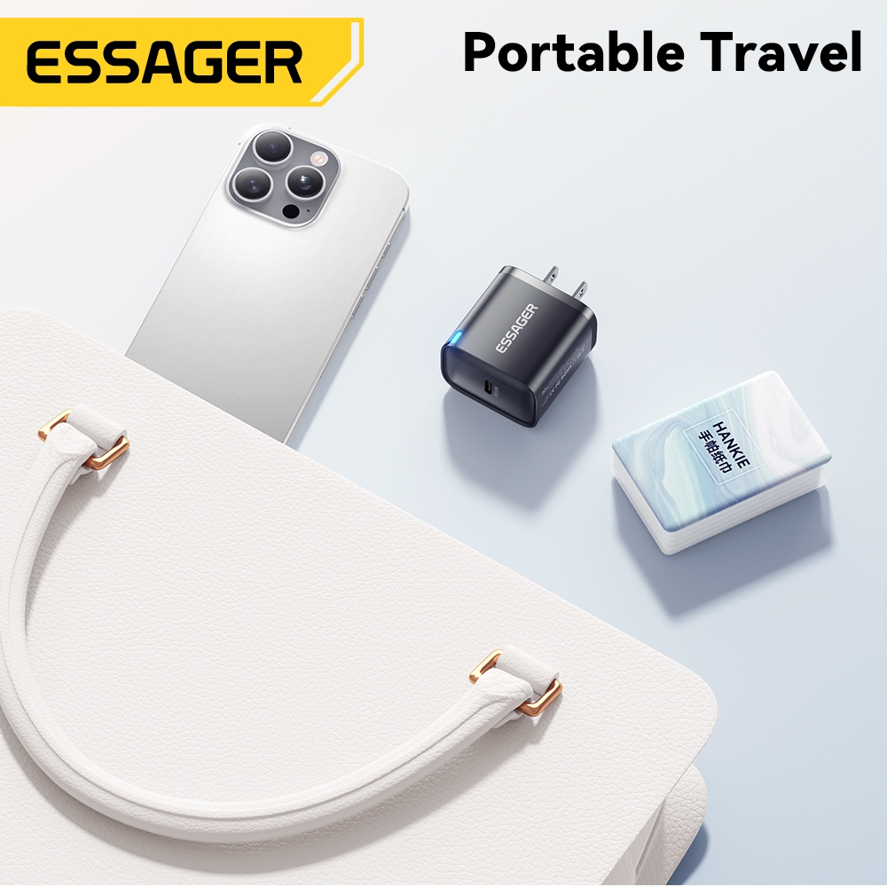 Ảnh Essager PD 20W / 30W USB-C Bộ sạc nhanh Bộ chuyển đổi phích cắm tường 3A Loại C 4
