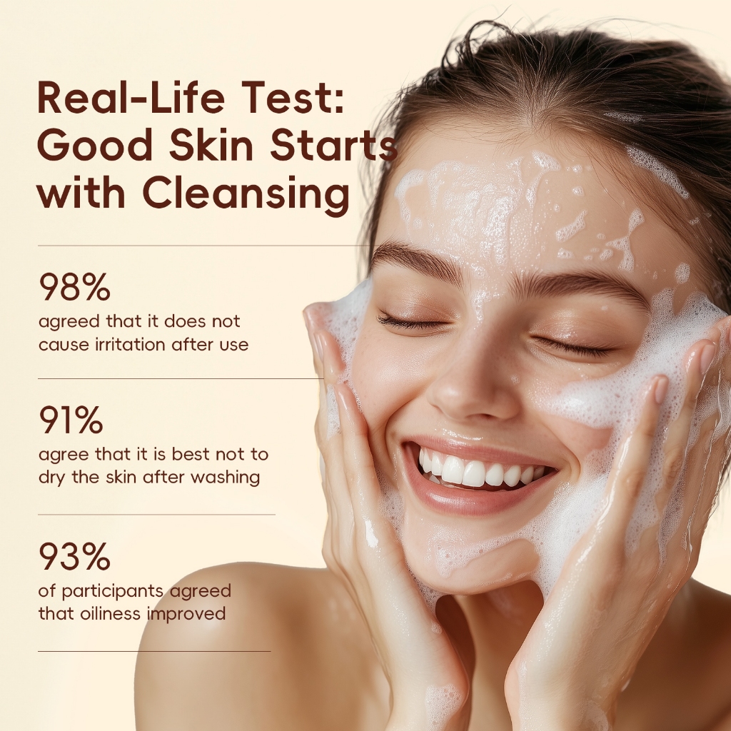 Ảnh Sữa rửa mặt mượt gạo LAIKOU Độ pH thấp Làm sạch nhẹ nhàng Dưỡng ẩm không bó sát 50g 3