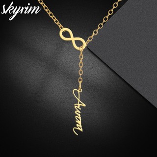 SKYRIM Tùy Chỉnh Tên Vòng Cổ Cá Tính Vô Hạn Biểu Tượng Mặt Dây Chuyền Titan Thép Không Gỉ Trang Sức Thời Trang Quà Tặng Cho Cặp Đôi