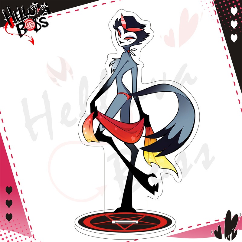 Helluva Boss DIY Acrylic Đứng Moxxxixie Quạt Nghệ Thuật Anime Để Bàn Màn Hình Hoạt Hình Mỹ Sưu Tập Quà Tặng