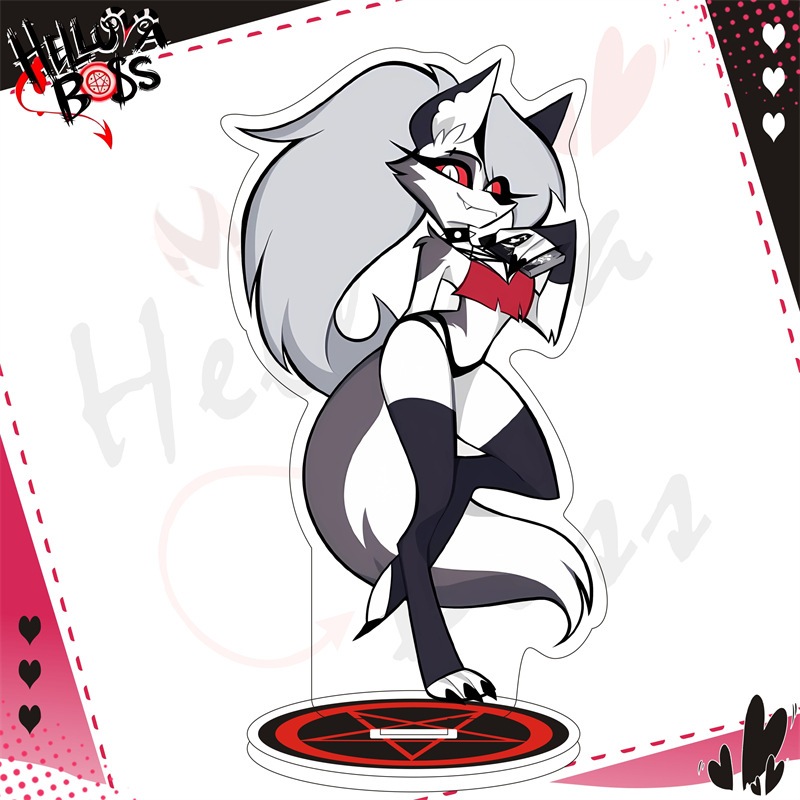 Helluva Boss DIY Acrylic Đứng Moxxxixie Quạt Nghệ Thuật Anime Để Bàn Màn Hình Hoạt Hình Mỹ Sưu Tập Quà Tặng