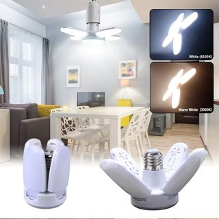 28W Quạt Hình Bóng Đèn LED E27 Đèn Trắng Có Thể Gập Lại 220V 110V Bóng Đèn Cho Gia Đình Phòng Khách Kho Nhà Để Xe Đèn Trần
