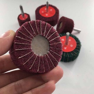 Bàn chải đánh bóng sợi bánh xe không dệt Tấm chà nhám Đầu chà nhám cho máy khoan 6mm Grit120 / 180 / 240 / 320