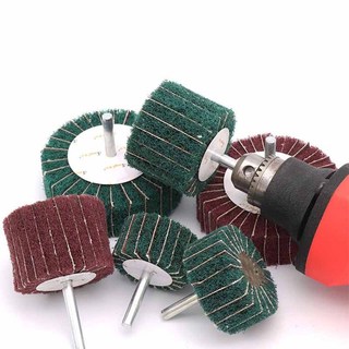 Bàn chải đánh bóng sợi bánh xe không dệt Tấm chà nhám Đầu chà nhám cho máy khoan 6mm Grit120 / 180 / 240 / 320