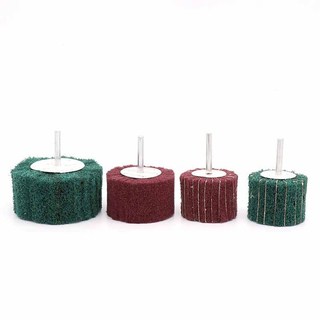 Bàn chải đánh bóng sợi bánh xe không dệt Tấm chà nhám Đầu chà nhám cho máy khoan 6mm Grit120 / 180 / 240 / 320