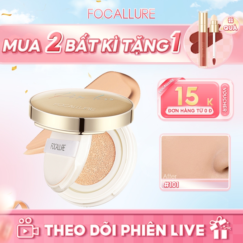 Ảnh Phấn nước BB FOCALLURE Golden Age 12g chống nước kết cấu mỏng nhẹ che phủ hoàn hảo làm mờ lỗ chân lông 1