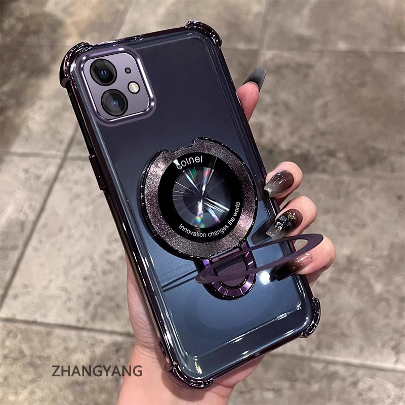 Ốp lưng iPhone 11/11 Pro/11 Pro Max mạ điện, TPU mềm, chống rơi bốn góc, kèm giá đỡ