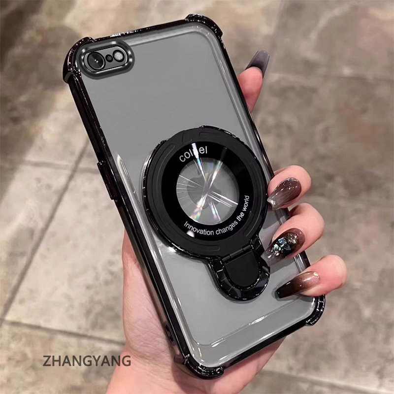 Ốp lưng iPhone 6 Plus/6s Plus mạ điện TPU mềm, chống rơi bốn góc, có giá đỡ điện thoại