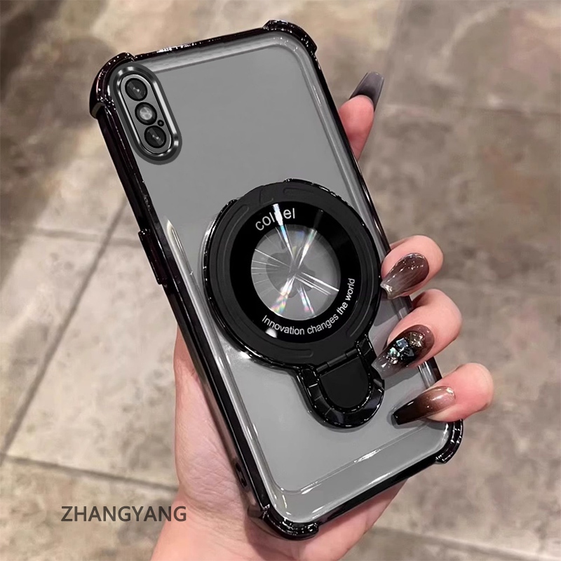 Ốp lưng iPhone X/XS/XR/XS Max mạ điện TPU mềm, thiết kế mới, chống rơi bốn góc, có giá đỡ