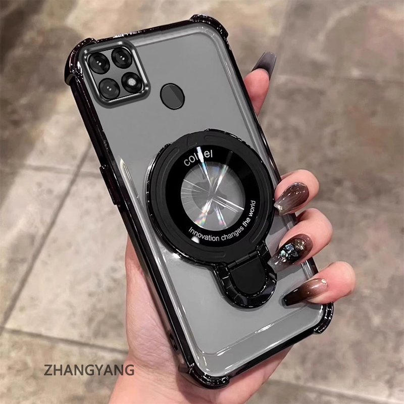 Ốp OPPO A15/A15S mạ điện, TPU mềm, chống rơi bốn góc, có giá đỡ