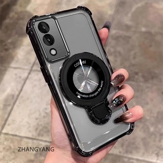 Ốp Lưng Dành Cho vivo Y17S Vỏ Điện Thoại Silicon Chống Rơi Thẩm Mỹ Có Giá Đỡ Điện Thoại Chức Năng Thiết Kế Hình Chữ U Vỏ Mềm TPU Mới