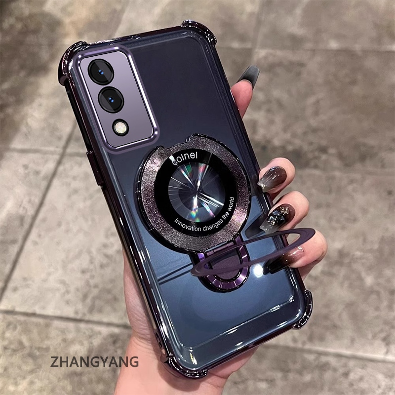 Ốp Điện Thoại Cho OPPO A3 Pro 5G Thẩm Mỹ Thiết Kế Mới Vỏ Điện Thoại Mạ Điện Với Chức Năng Chống Rơi Bốn Góc Vỏ Mềm TPU Có Giá Đỡ Điện Thoại