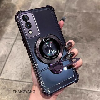 Ốp Lưng Dành Cho vivo Y17S Vỏ Điện Thoại Silicon Chống Rơi Thẩm Mỹ Có Giá Đỡ Điện Thoại Chức Năng Thiết Kế Hình Chữ U Vỏ Mềm TPU Mới