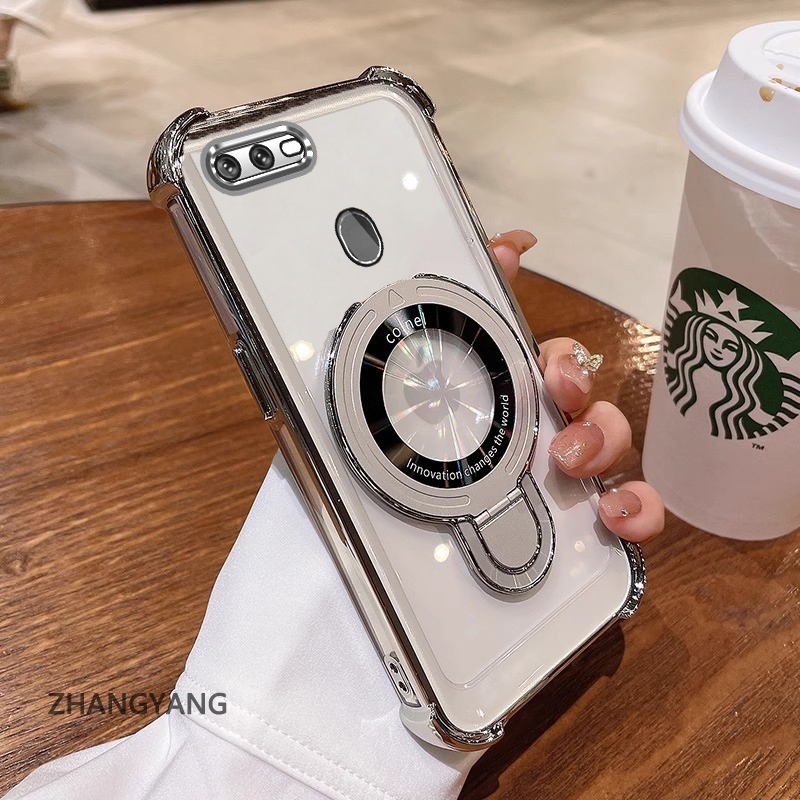Ốp Điện Thoại Cho OPPO A5S A12 A7 F9 Thẩm Mỹ Thiết Kế Mới Vỏ Điện Thoại Mạ Điện Với Chức Năng Chống Rơi Bốn Góc Vỏ Mềm TPU Có Giá Đỡ Điện Thoại