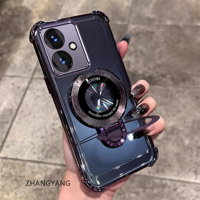 Ốp OPPO Reno 11F 5G mạ điện, TPU mềm, chống rơi bốn góc, có giá đỡ