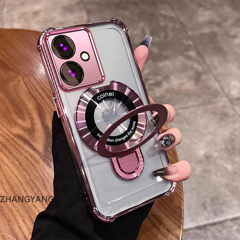 Ốp OPPO Reno 11F 5G mạ điện, TPU mềm, chống rơi bốn góc, có giá đỡ