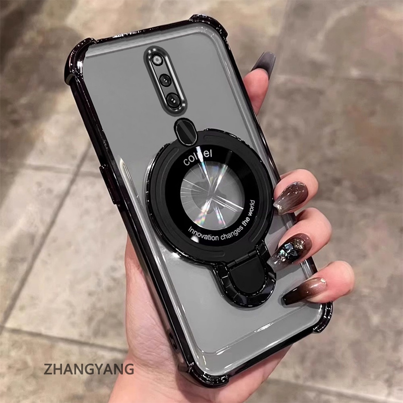 Ốp OPPO F11 mạ điện, TPU mềm, chống rơi bốn góc, có giá đỡ, thiết kế thẩm mỹ