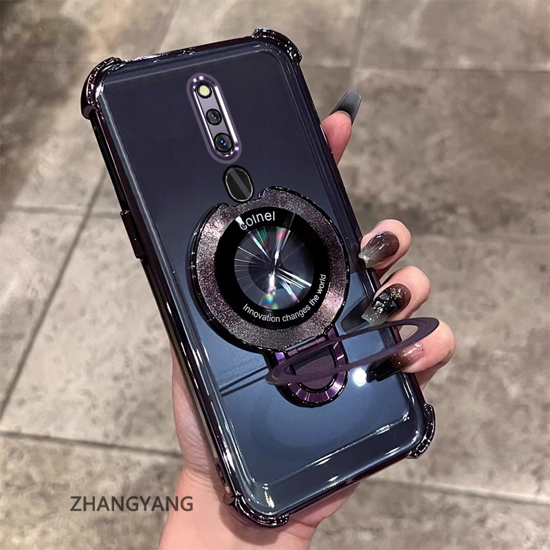 Ốp OPPO F11 mạ điện, TPU mềm, chống rơi bốn góc, có giá đỡ, thiết kế thẩm mỹ