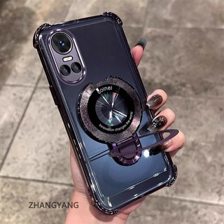 Ốp Lưng Cho OPPO RENO 10 5G RENO 10 Pro 5G Vỏ Điện Thoại Silicon Chống Rơi Thẩm Mỹ Có Giá Đỡ Điện Thoại Chức Năng Thiết Kế Hình Chữ U Vỏ Mềm TPU Mới