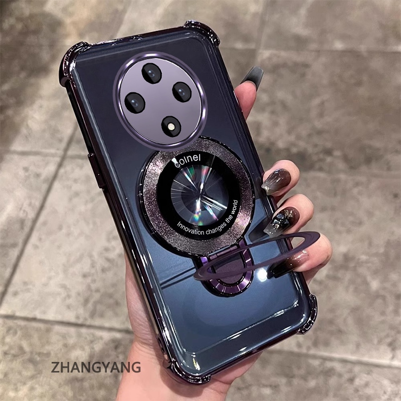 Ốp OPPO reno 12F 5G mạ điện TPU mềm, chống rơi bốn góc, kèm giá đỡ điện thoại