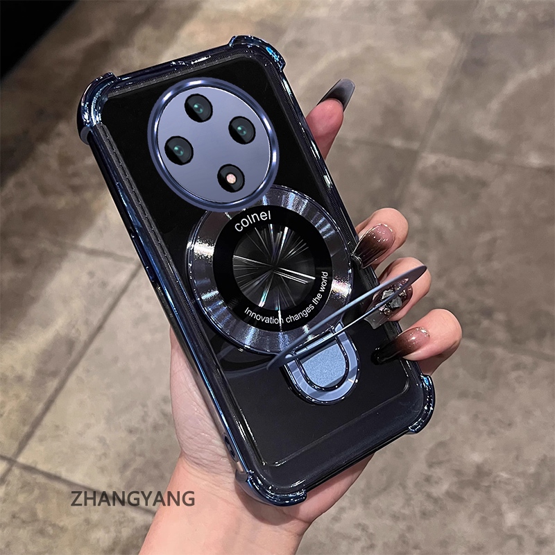 Ốp OPPO reno 12F 5G mạ điện TPU mềm, chống rơi bốn góc, kèm giá đỡ điện thoại