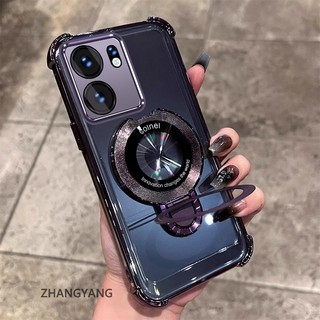 Ốp Lưng Cho OPPO Reno 13F 5G Vỏ Điện Thoại Silicon Chống Rơi Thẩm Mỹ Có Giá Đỡ Điện Thoại Chức Năng Thiết Kế Hình Chữ U Vỏ Mềm TPU Mới