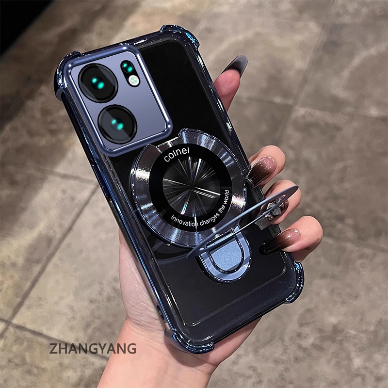 Ốp lưng OPPO Reno 13F 5G mạ điện, TPU mềm, chống rơi bốn góc, kèm giá đỡ