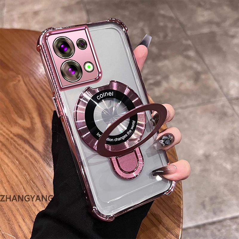Ốp Điện Thoại Cho OPPO Reno 8 5G Reno 8 Pro 5G Thẩm Mỹ Thiết Kế Mới Vỏ Điện Thoại Mạ Điện Với Chức Năng Chống Rơi Bốn Góc Vỏ Mềm TPU Có Giá Đỡ Điện Thoại