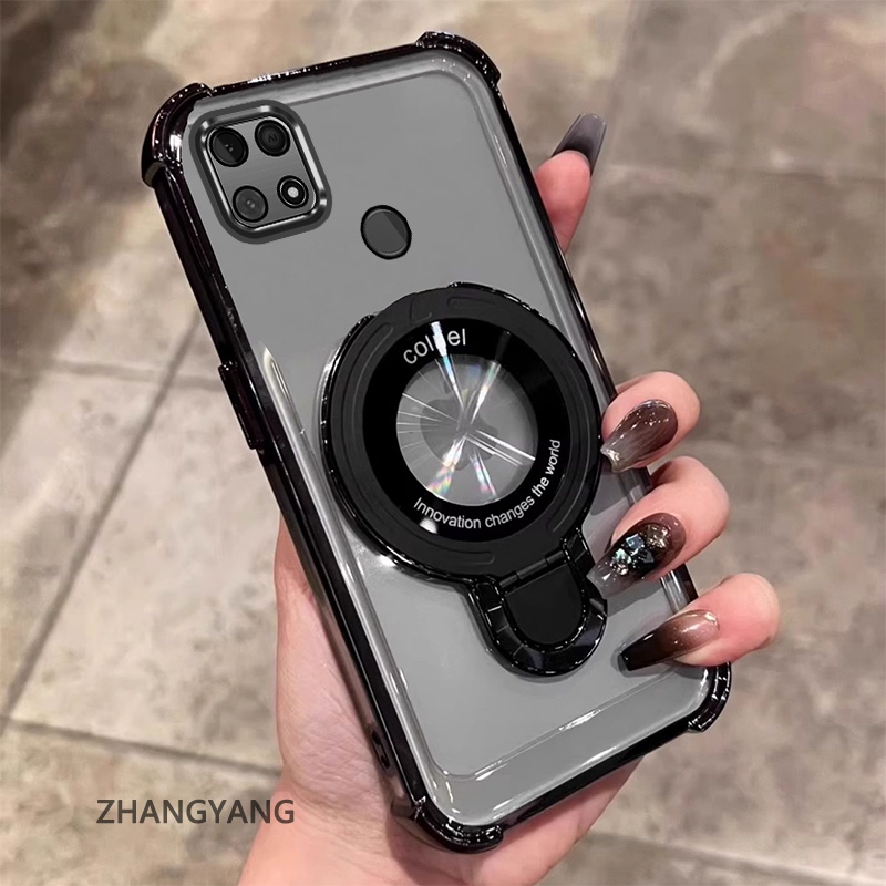 Ốp Poco C40 thiết kế mới, mạ điện, chống rơi bốn góc, TPU mềm, kèm giá đỡ