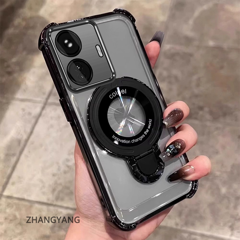 Ốp Điện Thoại Cho Realme C55 Thẩm Mỹ Thiết Kế Mới Vỏ Điện Thoại Mạ Điện Có Chức Năng Chống Rơi Bốn Góc Vỏ Mềm TPU Có Giá Đỡ Điện Thoại