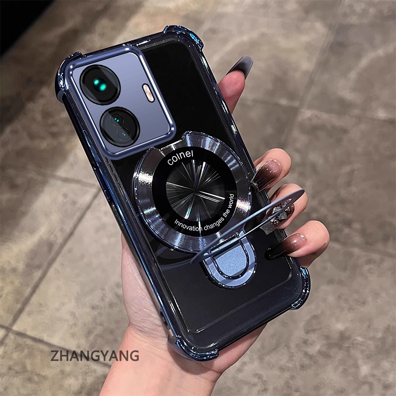 Ốp Điện Thoại Cho Realme C55 Thẩm Mỹ Thiết Kế Mới Vỏ Điện Thoại Mạ Điện Có Chức Năng Chống Rơi Bốn Góc Vỏ Mềm TPU Có Giá Đỡ Điện Thoại