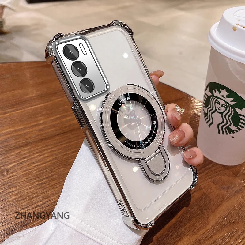 Ốp điện thoại cho Realme C75, thiết kế thẩm mỹ mới, vỏ mạ điện, TPU mềm, chống rơi 4 góc, kèm giá đỡ