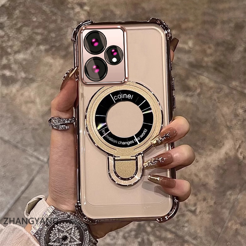 Ốp Lưng Realme Neo 7 Mạ Điện, Vỏ Mềm TPU Chống Rơi 4 Góc, Có Giá Đỡ
