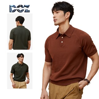 DICHUANGZHE Áo sơ mi Polo ngắn tay dệt kim Áo thun đơn giản thông thường