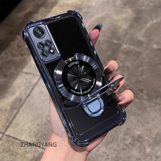 Ốp Lưng Cho Redmi note 11 4G note 11s 4G Thẩm Mỹ Mạ Điện Silicon Chống Rơi Vỏ Điện Thoại Có Chức Năng Giá Đỡ Điện Thoại Thiết Kế Hình Chữ U Vỏ Mềm TPU Mới