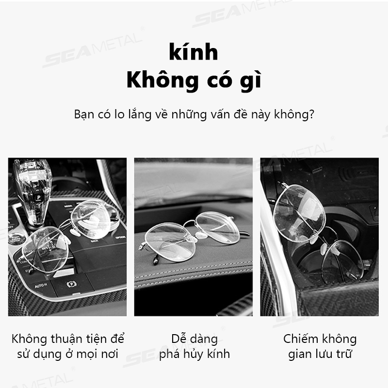 SEAMETAL Ô Tô Tấm Che Nắng Kính Kẹp Nội Thất Kính Mắt Bảo Quản Lưu Trữ Nhỏ Gọn Bảo Quản Phụ Kiện Nội Thất Ô Tô Có Khóa Hợp Kim