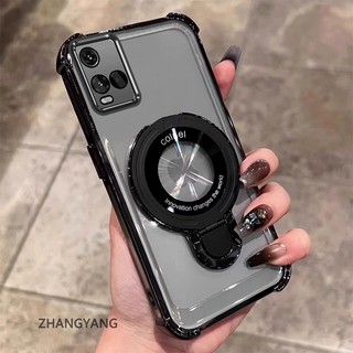 Ốp Lưng Cho VIVO Y21 Y21s Y21a Y21t Y33s 4G Vỏ Điện Thoại Silicon Chống Rơi Thẩm Mỹ Có Giá Đỡ Điện Thoại Chức Năng Thiết Kế Hình Chữ U Vỏ Mềm TPU Mới