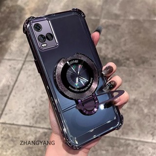 Ốp Lưng Cho VIVO Y21 Y21s Y21a Y21t Y33s 4G Vỏ Điện Thoại Silicon Chống Rơi Thẩm Mỹ Có Giá Đỡ Điện Thoại Chức Năng Thiết Kế Hình Chữ U Vỏ Mềm TPU Mới