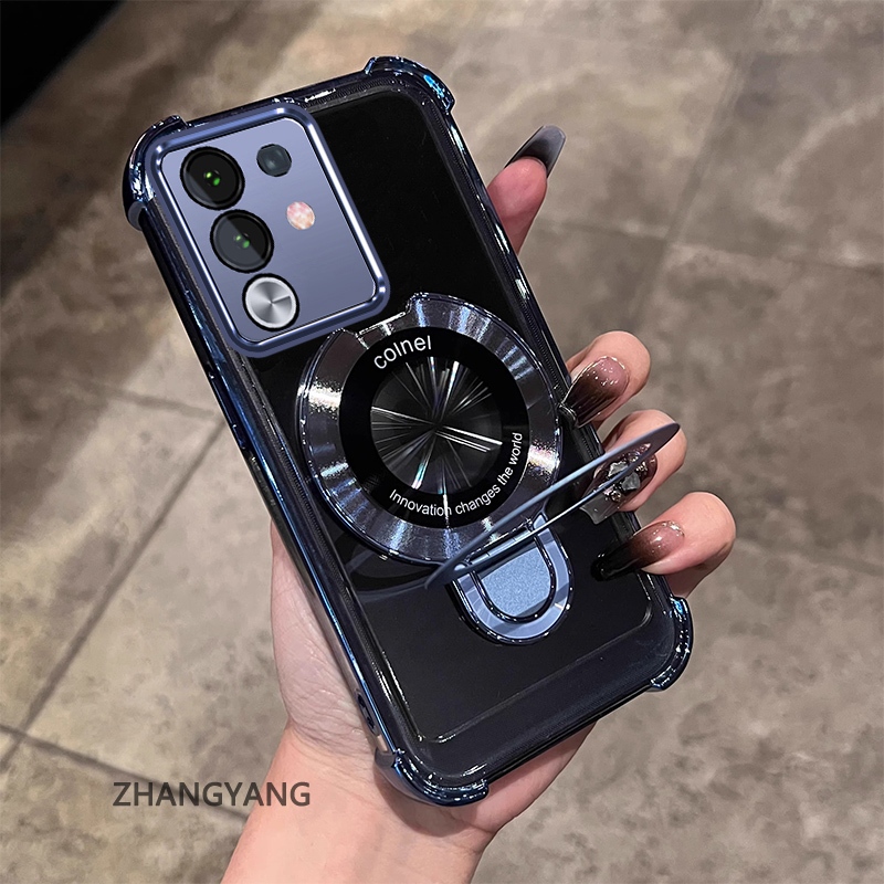 Ốp vivo Y29 4G mạ điện, TPU mềm, chống rơi bốn góc, có giá đỡ