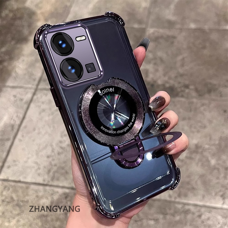 Ốp vivo Y35 4G thiết kế mới mạ điện, TPU mềm, chống rơi 4 góc, kèm giá đỡ