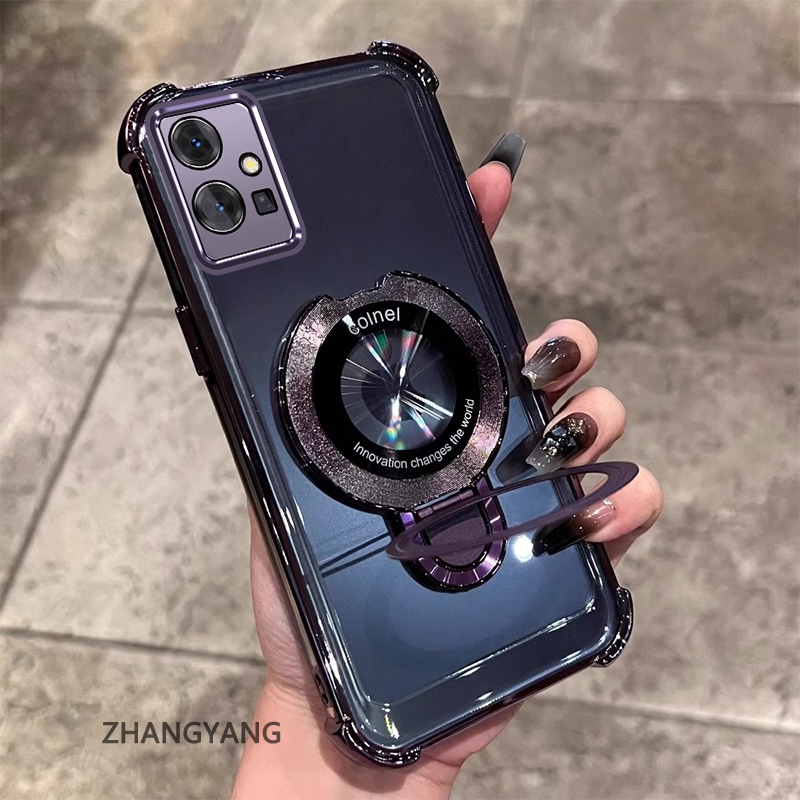 Ốp Điện Thoại vivo Y75 5G Y33s 5G Y55 5G Thẩm Mỹ Thiết Kế Mới Vỏ Điện Thoại Mạ Điện Với Chức Năng Chống Rơi Bốn Góc Vỏ Mềm TPU Có Giá Đỡ Điện Thoại