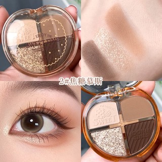 Bảng phấn mắt độ bão hòa thấp 4 màu XIXI - Phấn mắt màu hồng mờ / ngọc trai Trang điểm mắt chống thấm nước & sắc tố cao M03