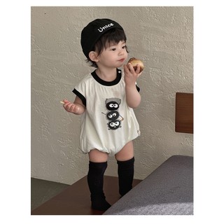 Spirited Away Baby Cotton Hoạt hình dễ thương Bóng than Elf dáng rộng vừa vặn áo liền quần mùa hè mềm mại và thoải mái (0-24 tháng)