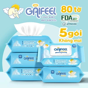 Khăn ướt GAIFEEL khăn giấy ướt Bộ 5 gói khăn ướt không mùi không cồn không parabens cao cấp