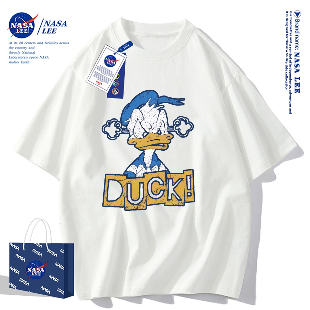 Áo thun Donald Duck x NASA 2025, cotton, form rộng, phong cách cổ điển Mỹ