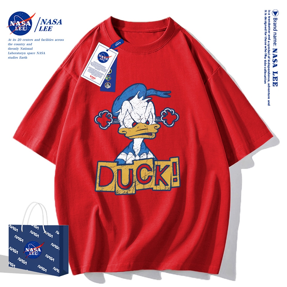 Áo thun Donald Duck x NASA 2025, cotton, form rộng, phong cách cổ điển Mỹ