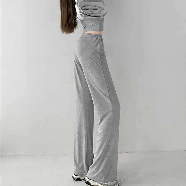 Milyfashion Thoải Mái Gợi Cảm Thấp Eo Drape Mềm Mại Sáp Thẳng Sàn Lau Quần Slim-Fit Nhà Quần Tập Yoga Thường Ngày Nữ