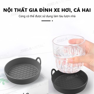 SEAMETAL Car Coaster Water Cup Holder Silicone Chống Trơn Trượt Cốc Uống Thảm Chống Thấm Nước Và Cách Nhiệt 2 Chiếc Xe Cốc Thảm