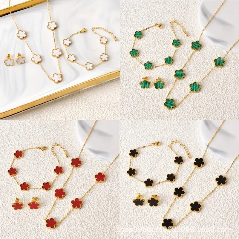 Bộ vòng cổ cỏ ba lá thời trang Hàn Quốc Quà tặng sinh nhật tinh tế dành cho nữ